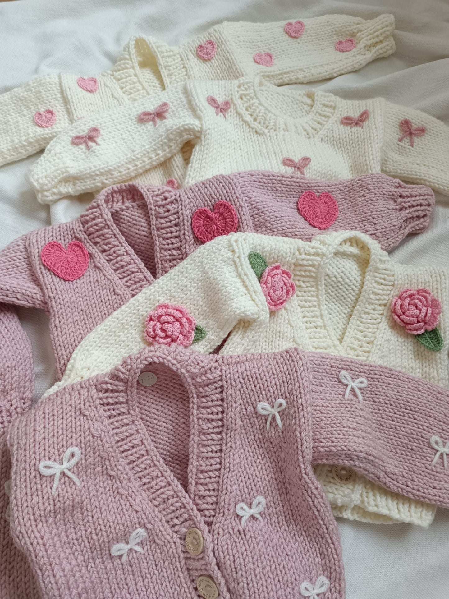 Handmade small bow cardigan (PREORDER)
