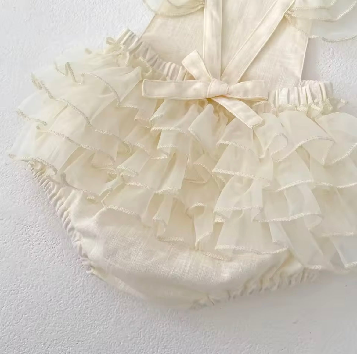 Cream frill romper