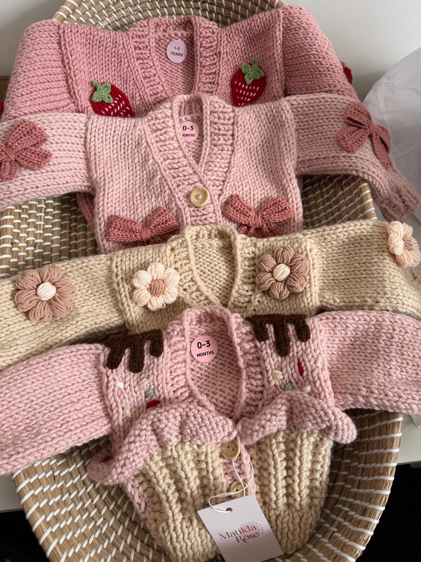 Handmade cupcake cardigan - PREORDER