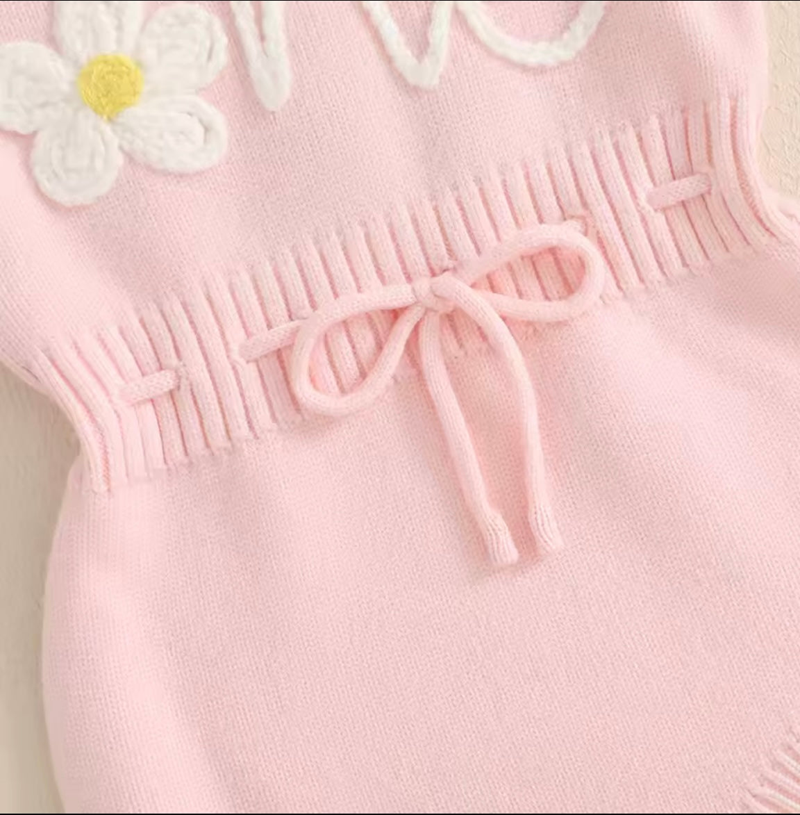 One flower knitted romper