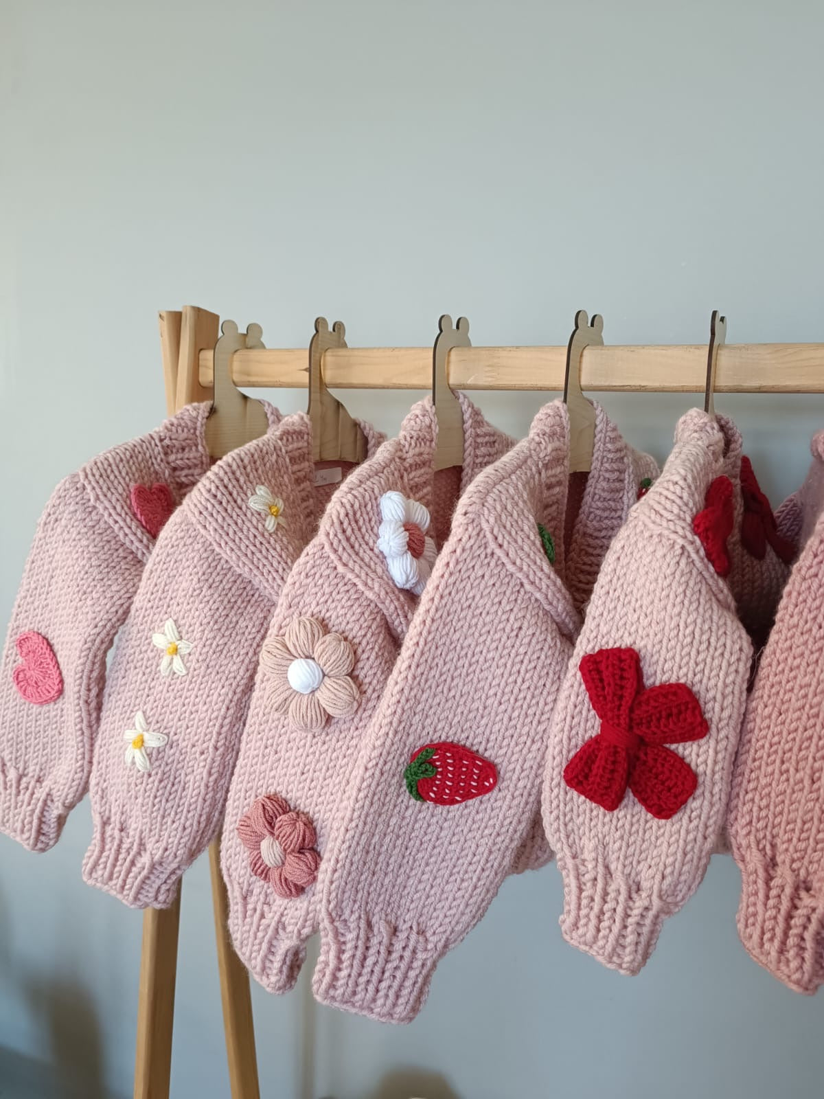 Handmade red bow cardigan (PREORDER)