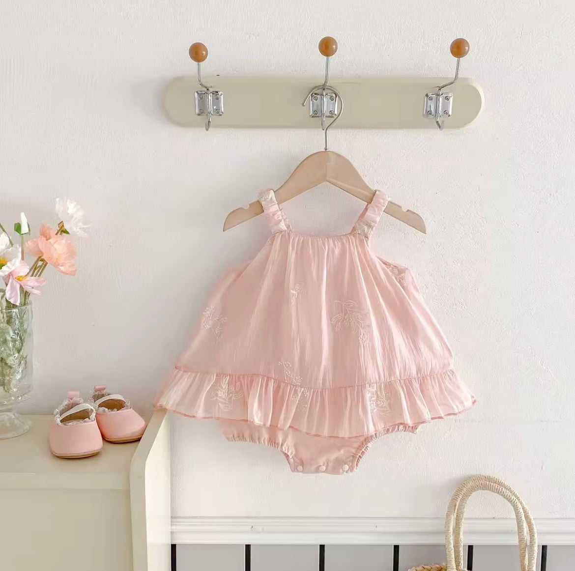 The pink babydoll romper