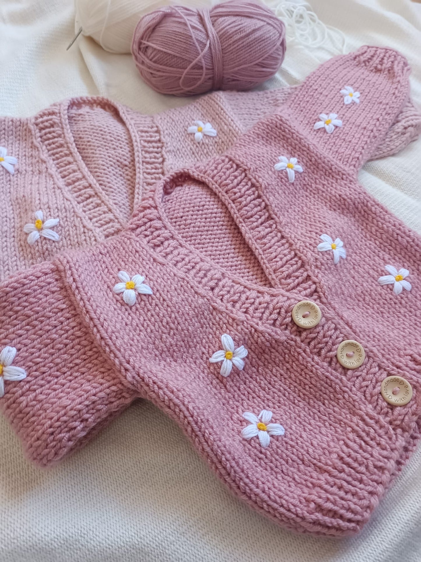 Handmade small daisy cardigan (PREORDER)