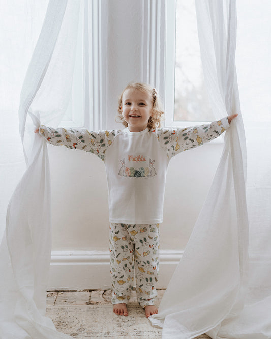 Personalised Easter print pyjamas