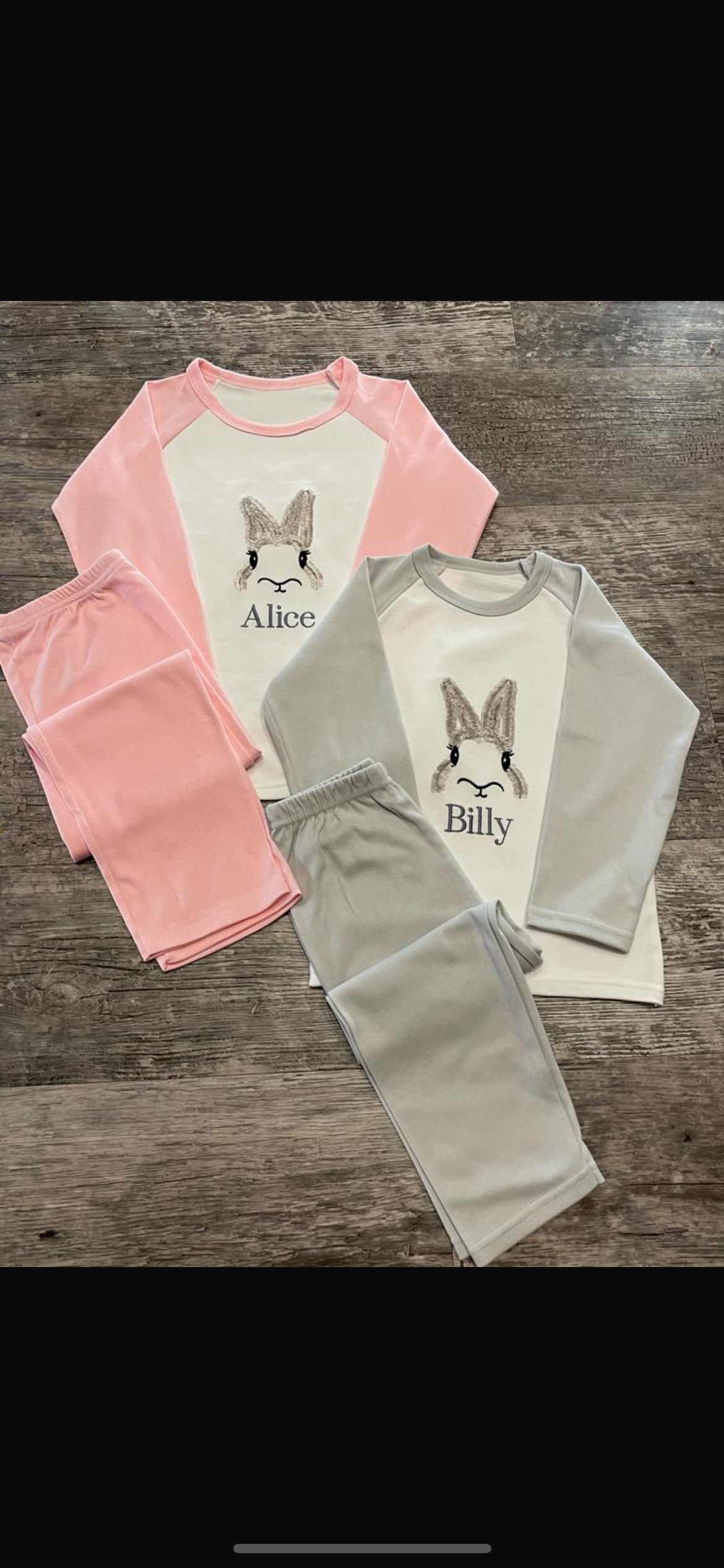 Personalised Easter plain cotton pyjamas