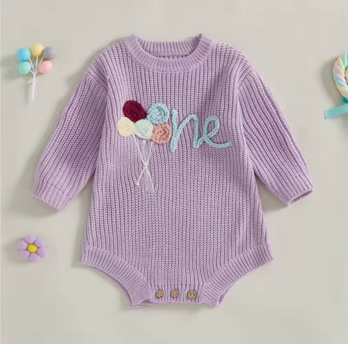 ONE birthday balloon romper