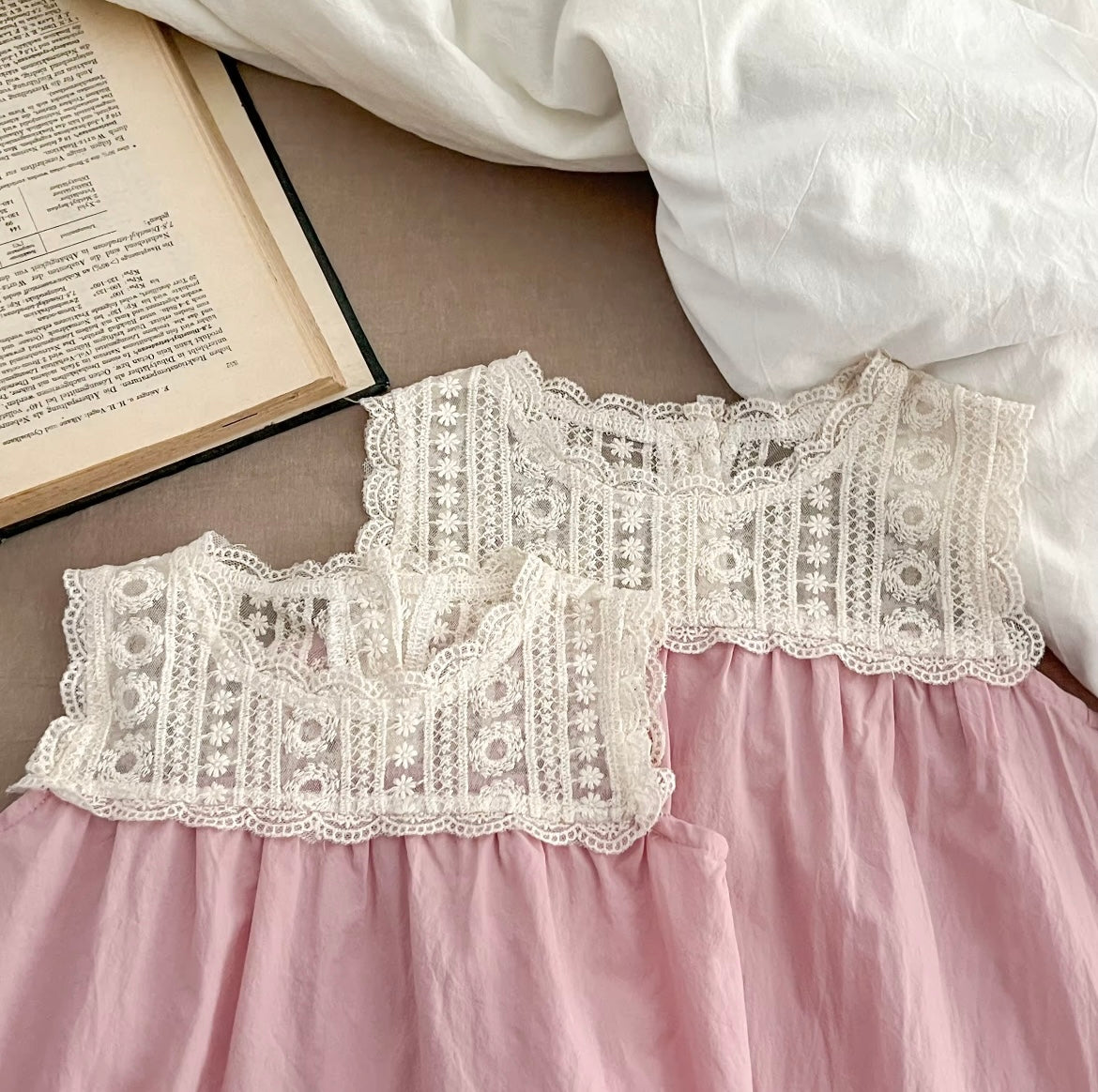 Crochet detail cotton romper