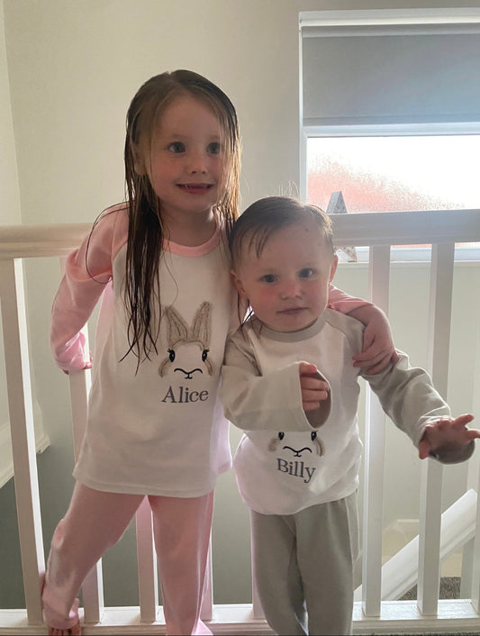 Personalised Easter plain cotton pyjamas