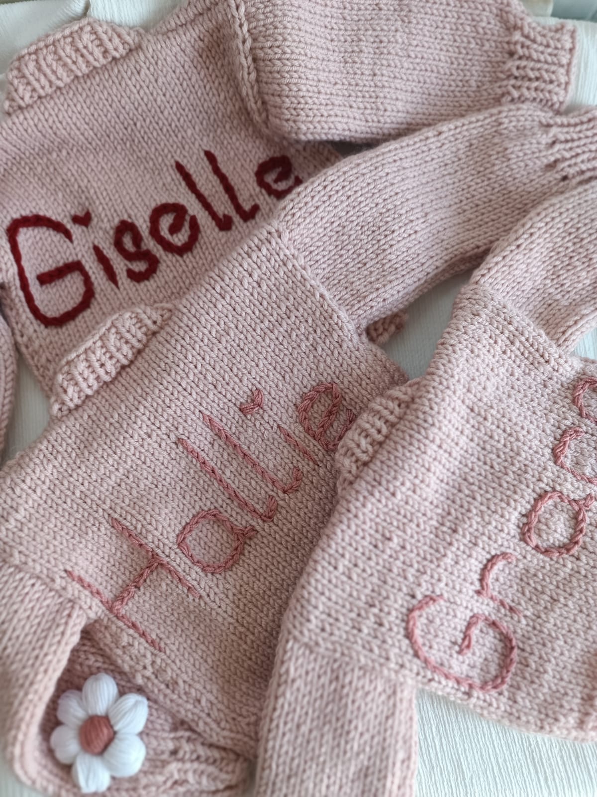Handmade Candy cane with hearts cardigan - PREORDER