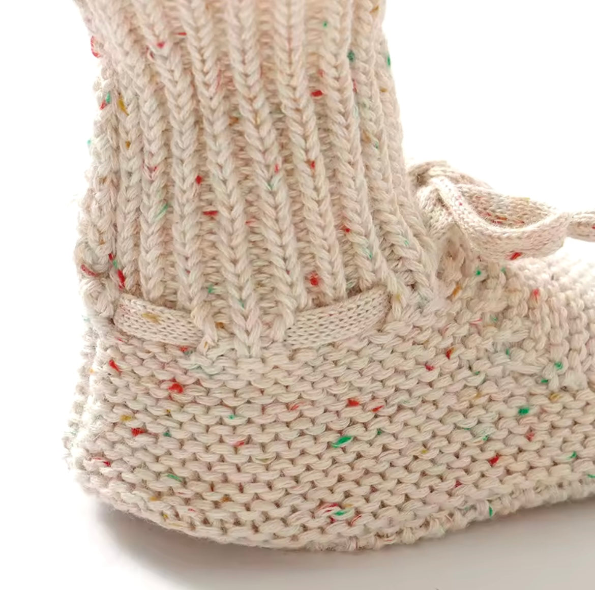 Cream knitted booties