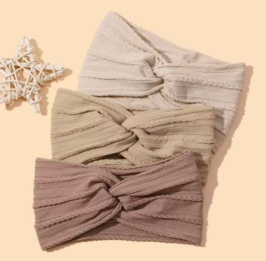 Cableknit Headbands - no bow