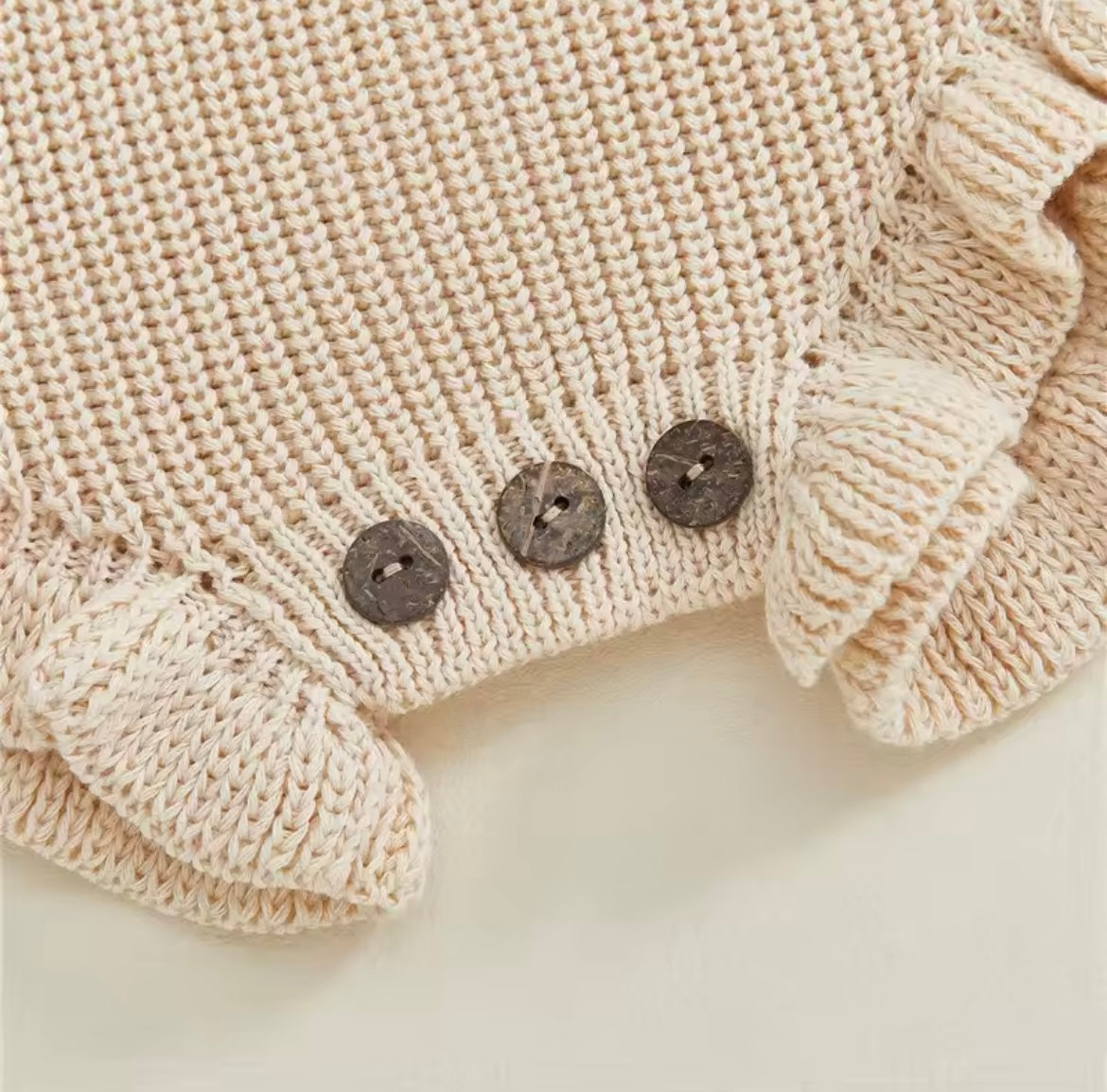 Personalised knitted frill Christmas romper