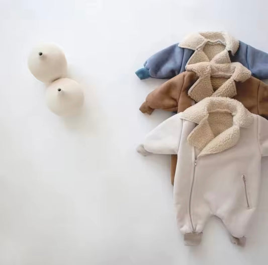 Faux fur onesie