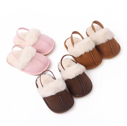 Fluffy baby slippers