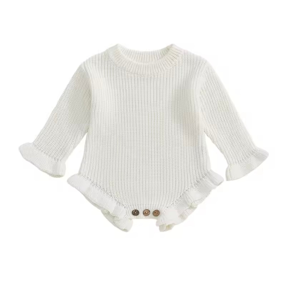 Personalised knitted frill Christmas romper