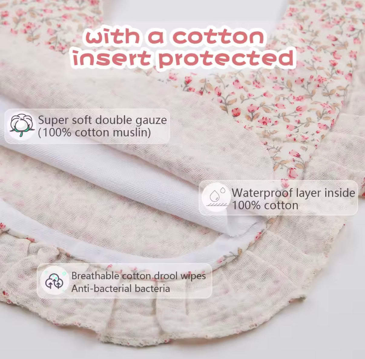 Muslin frill bibs