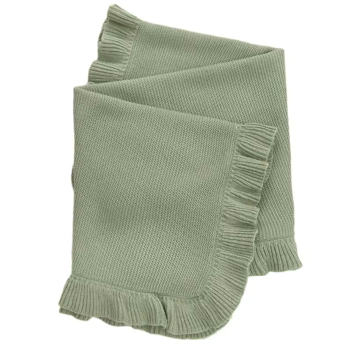 Personalised knitted frill blanket