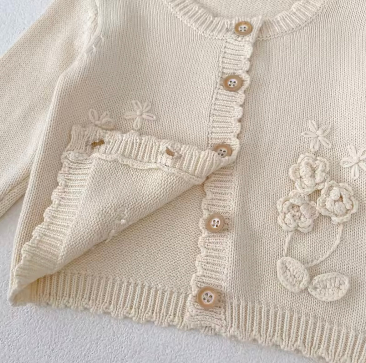 Floral cream cardigan
