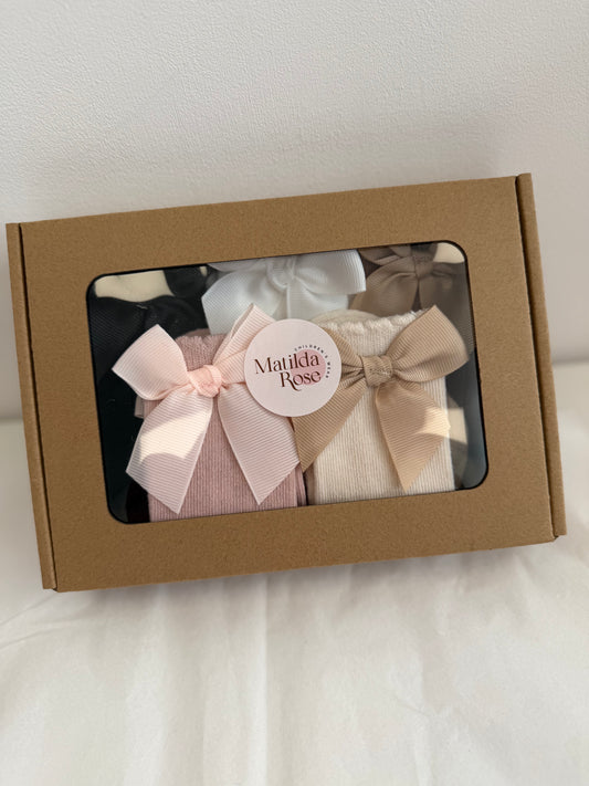 Baby bow socks gift box (5 pairs)