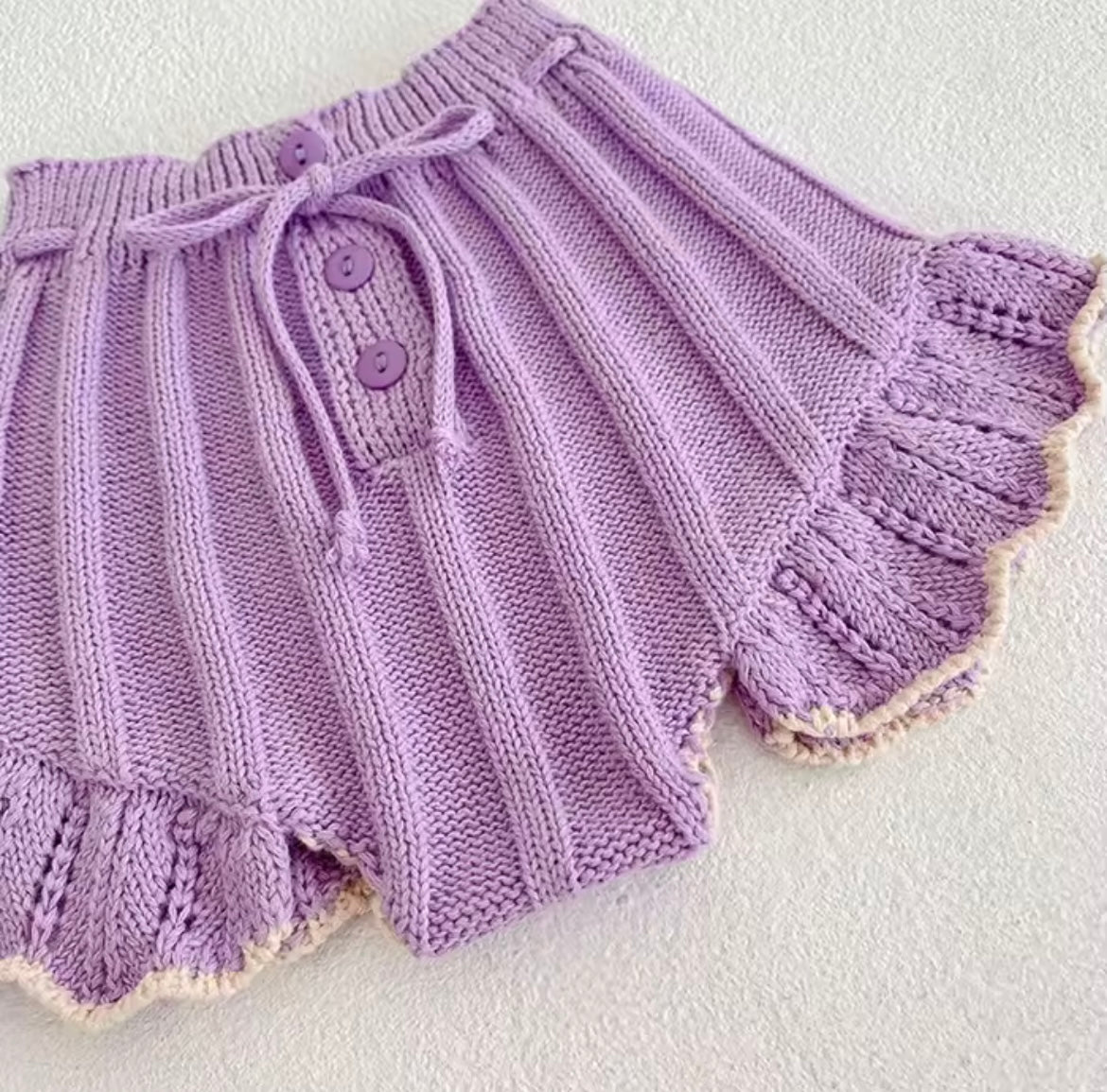 Purple floral knitted set