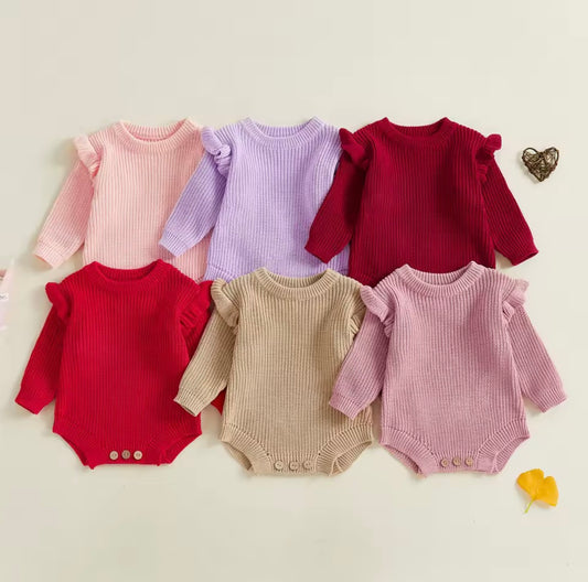 Personalised knitted frill Easter romper