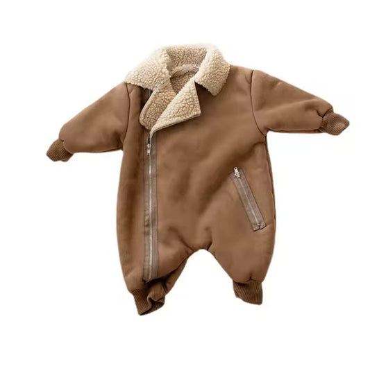 Faux fur onesie
