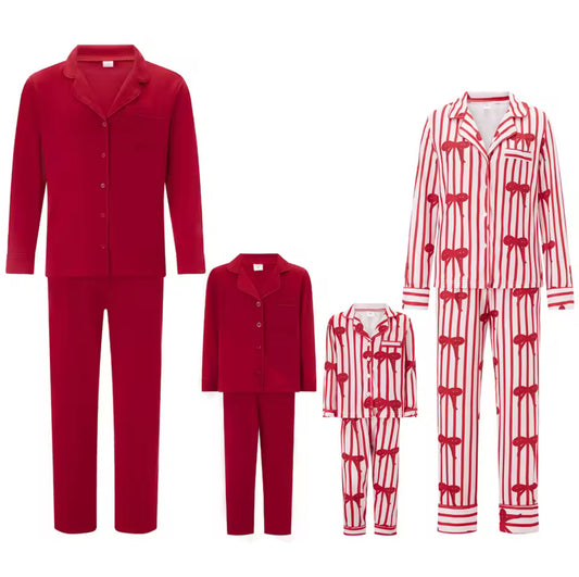 Matching Family plain red Pyjamas - BOYS/MEN