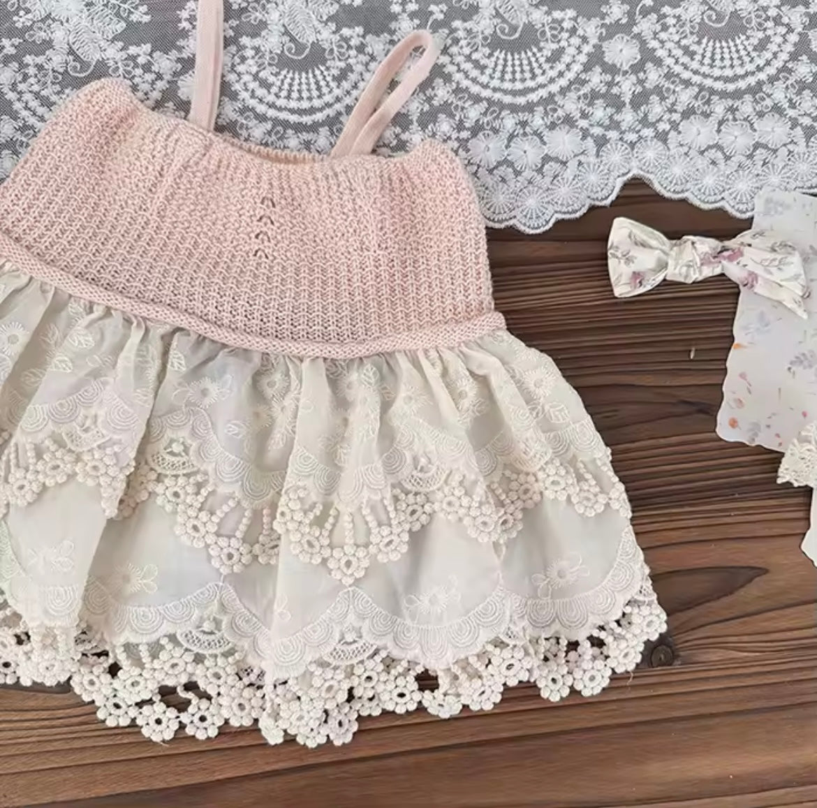 Pink knitted cami top