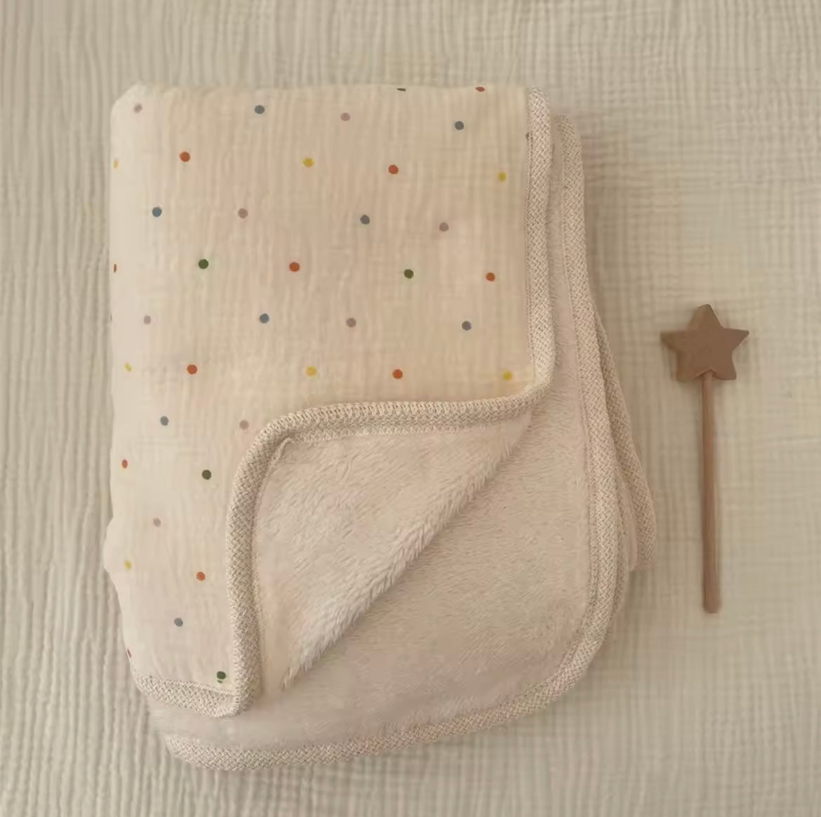 Personalised luxurious fleece muslin blanket