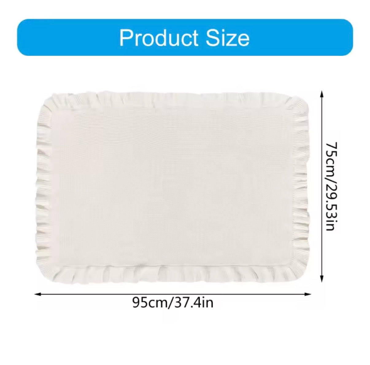 Personalised knitted frill blanket