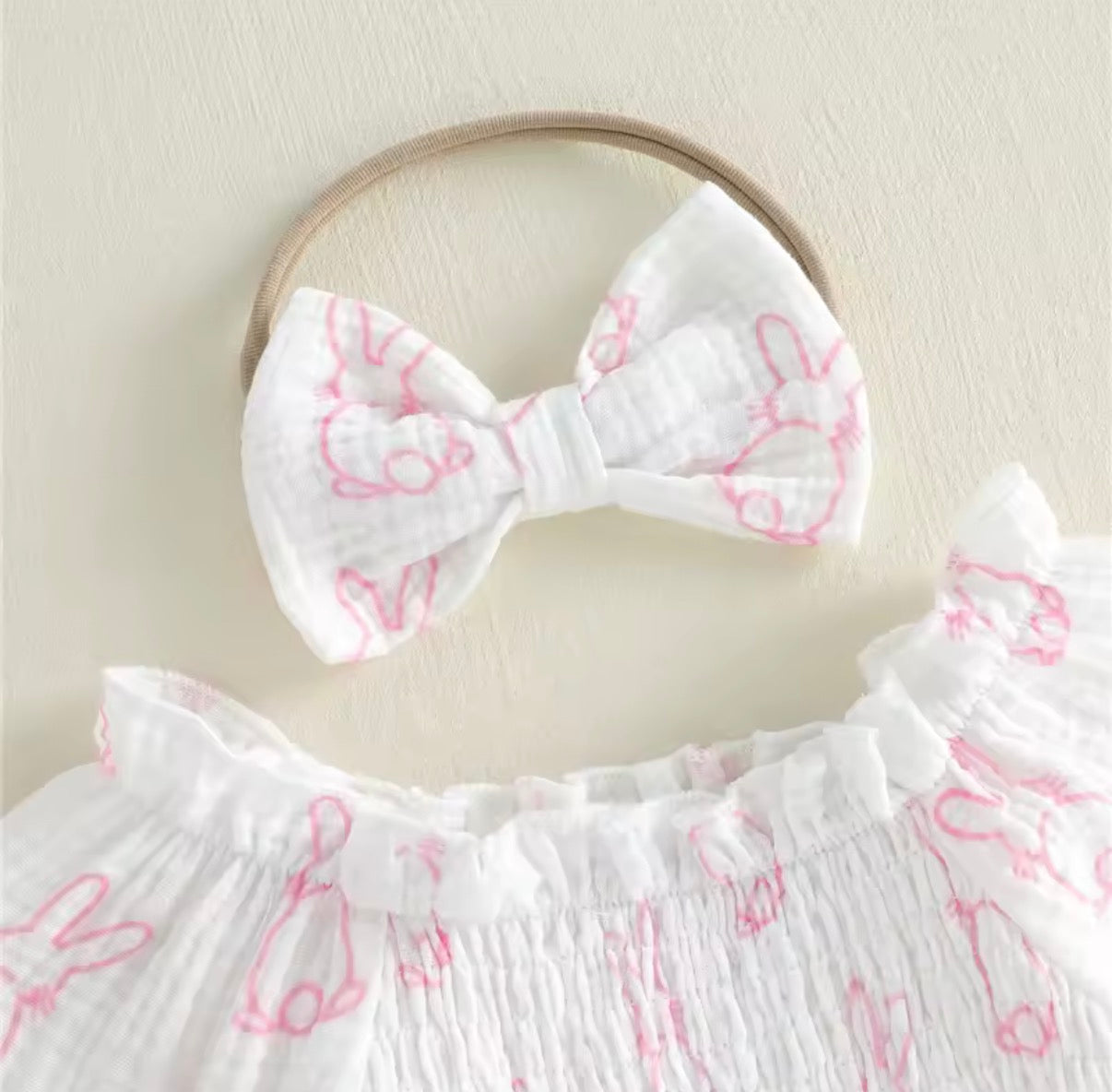 White bunny romper and headband