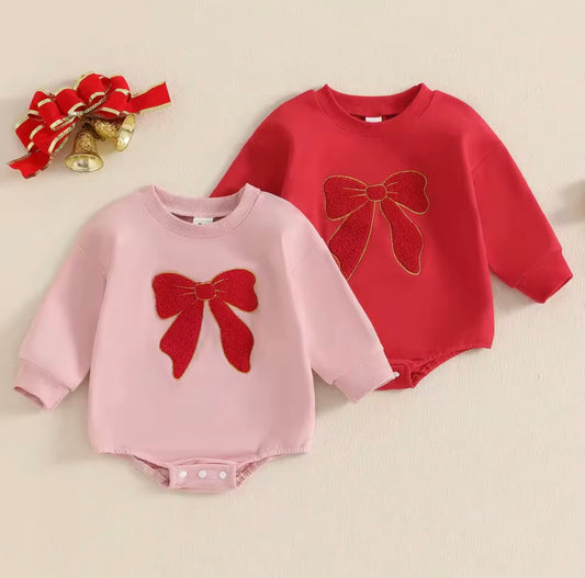 Red Bow romper