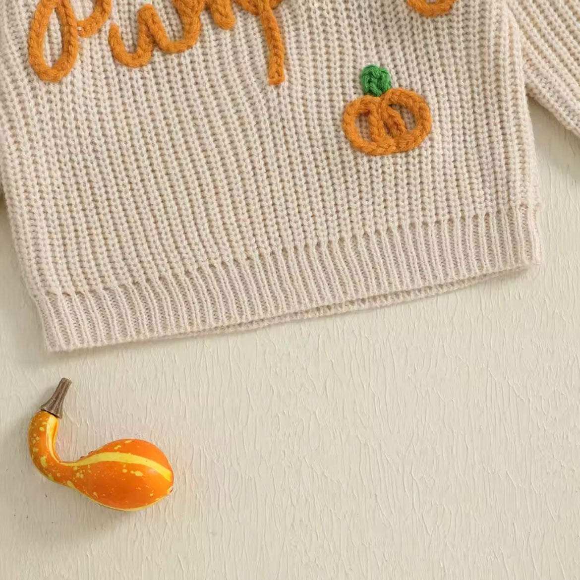 Pumpkin knitted sweatshirt - PREORDER