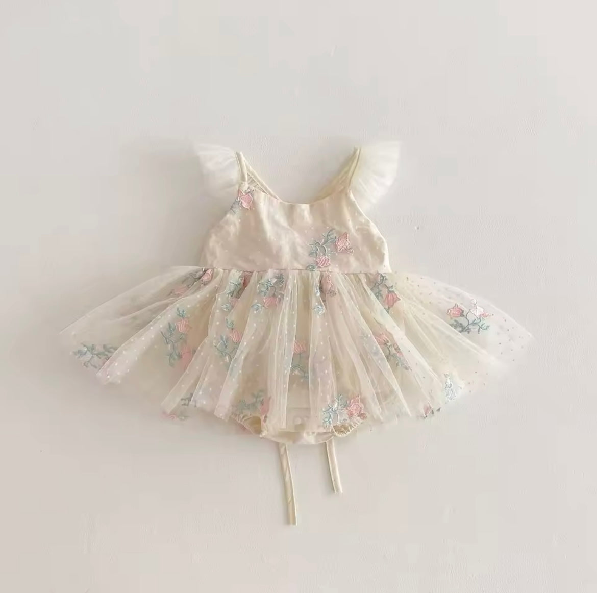Floral tulle romper