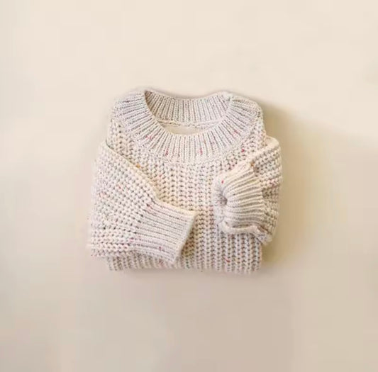 Personalised chunky knit cotton jumper
