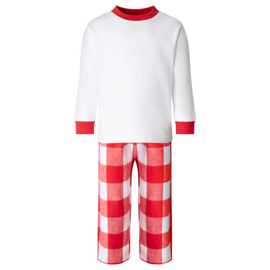 Personalised Christmas brushed cotton check pyjamas