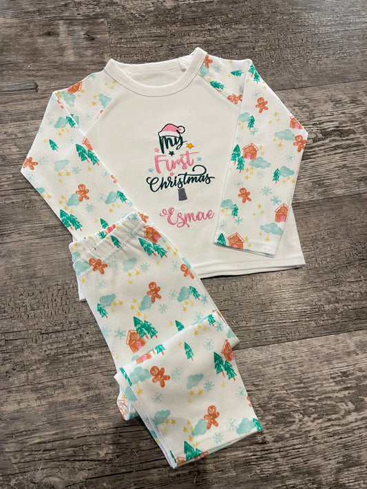 Personalised knitted frill Christmas romper