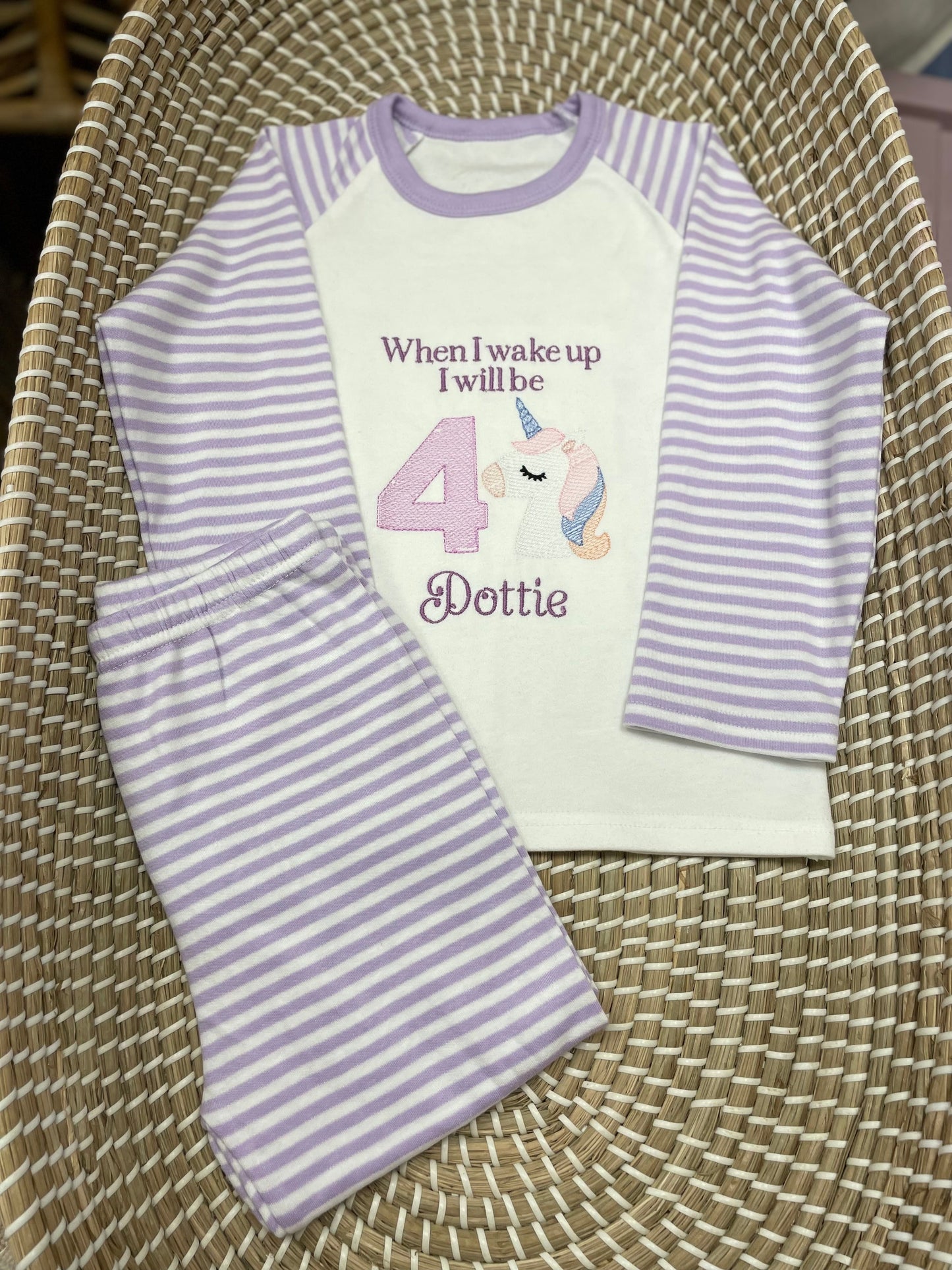 Personalised brushed cotton check pyjamas