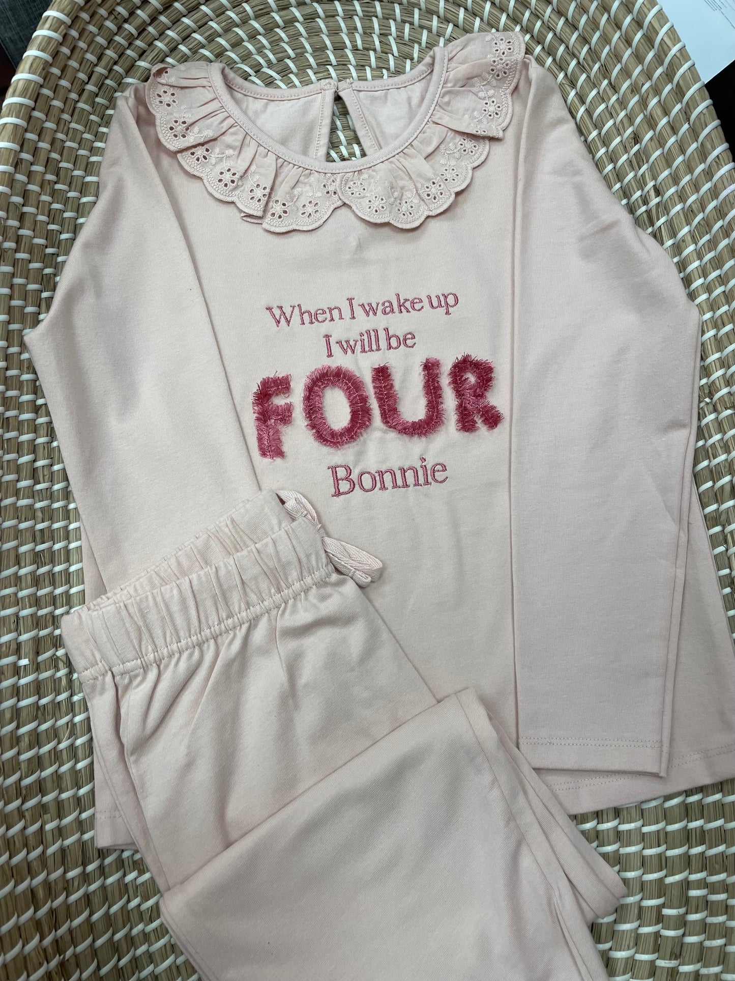 Personalised brushed cotton check pyjamas