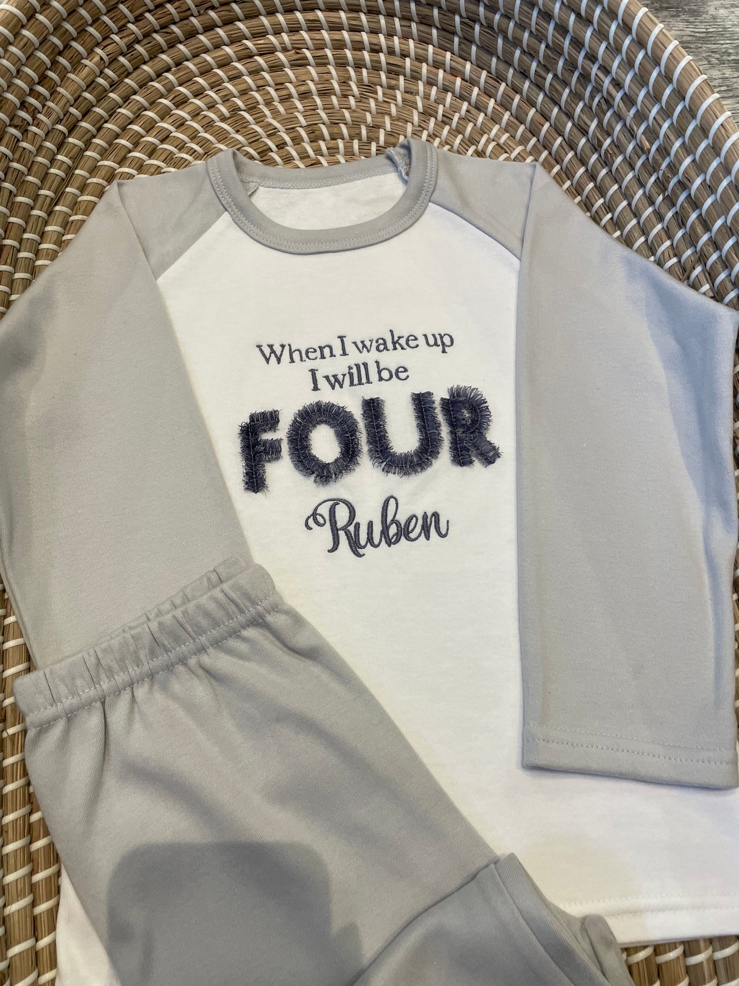 Personalised brushed cotton check pyjamas