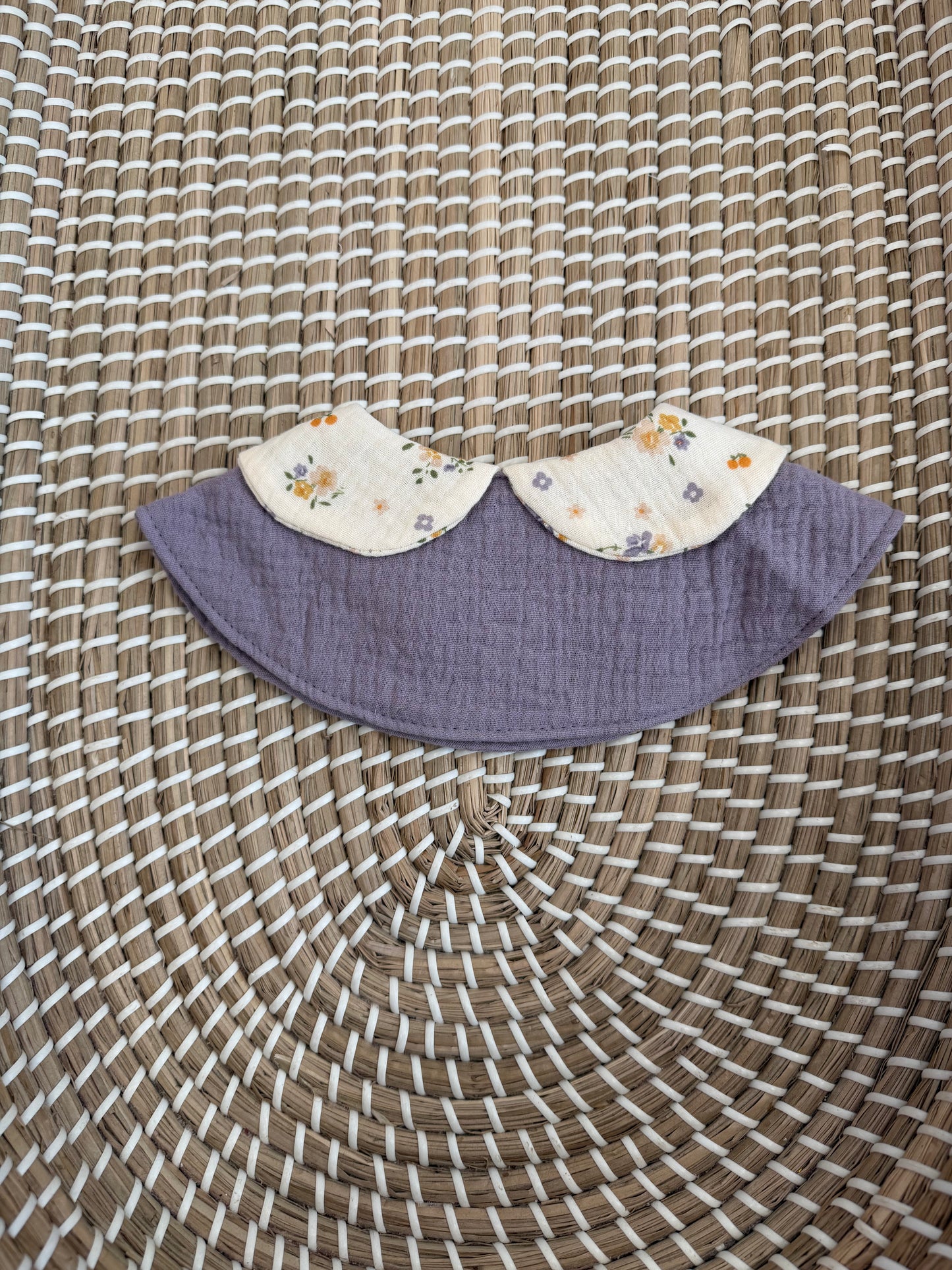 Muslin collar floral bibs