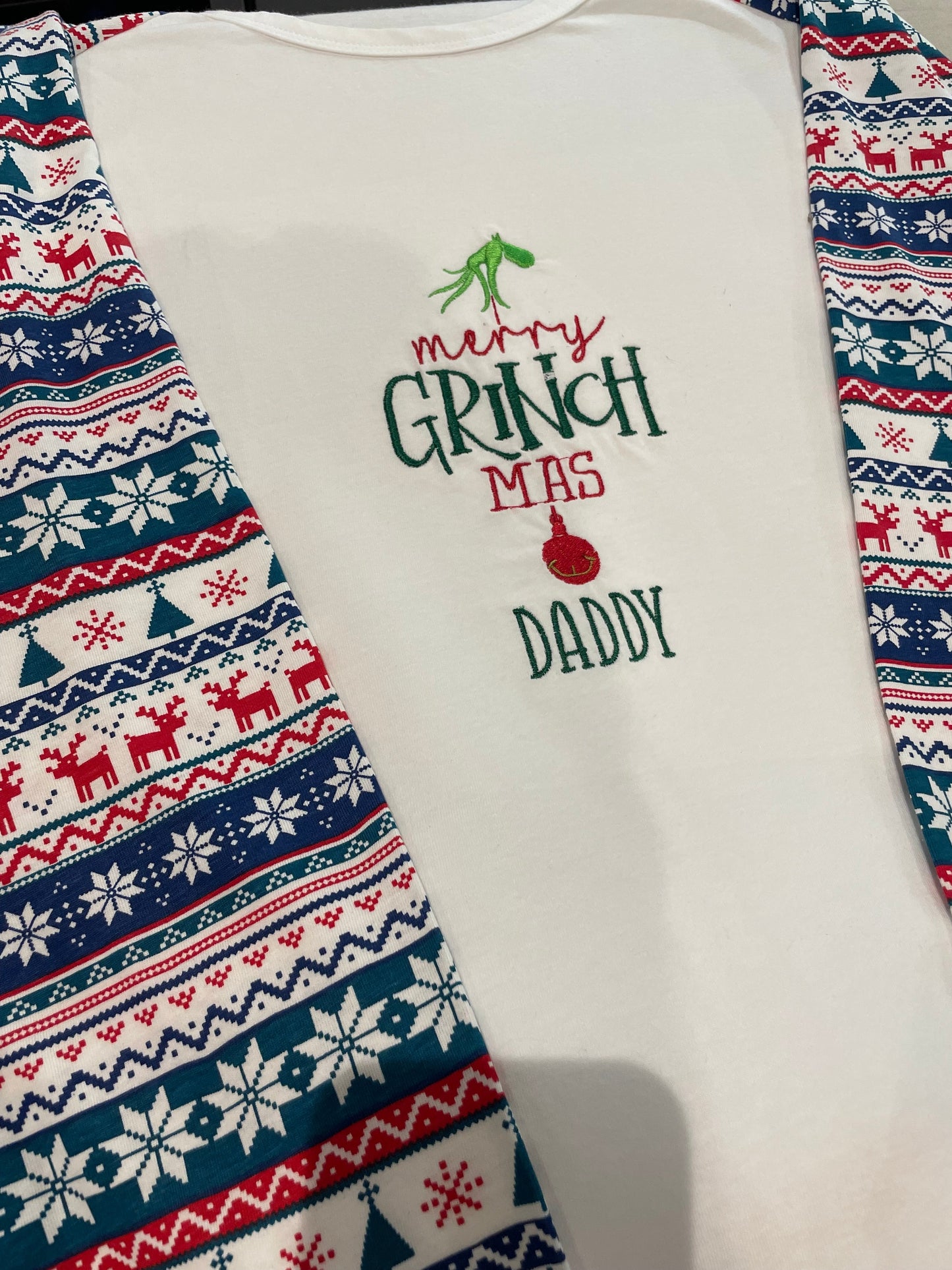 Personalised Christmas brushed cotton check pyjamas