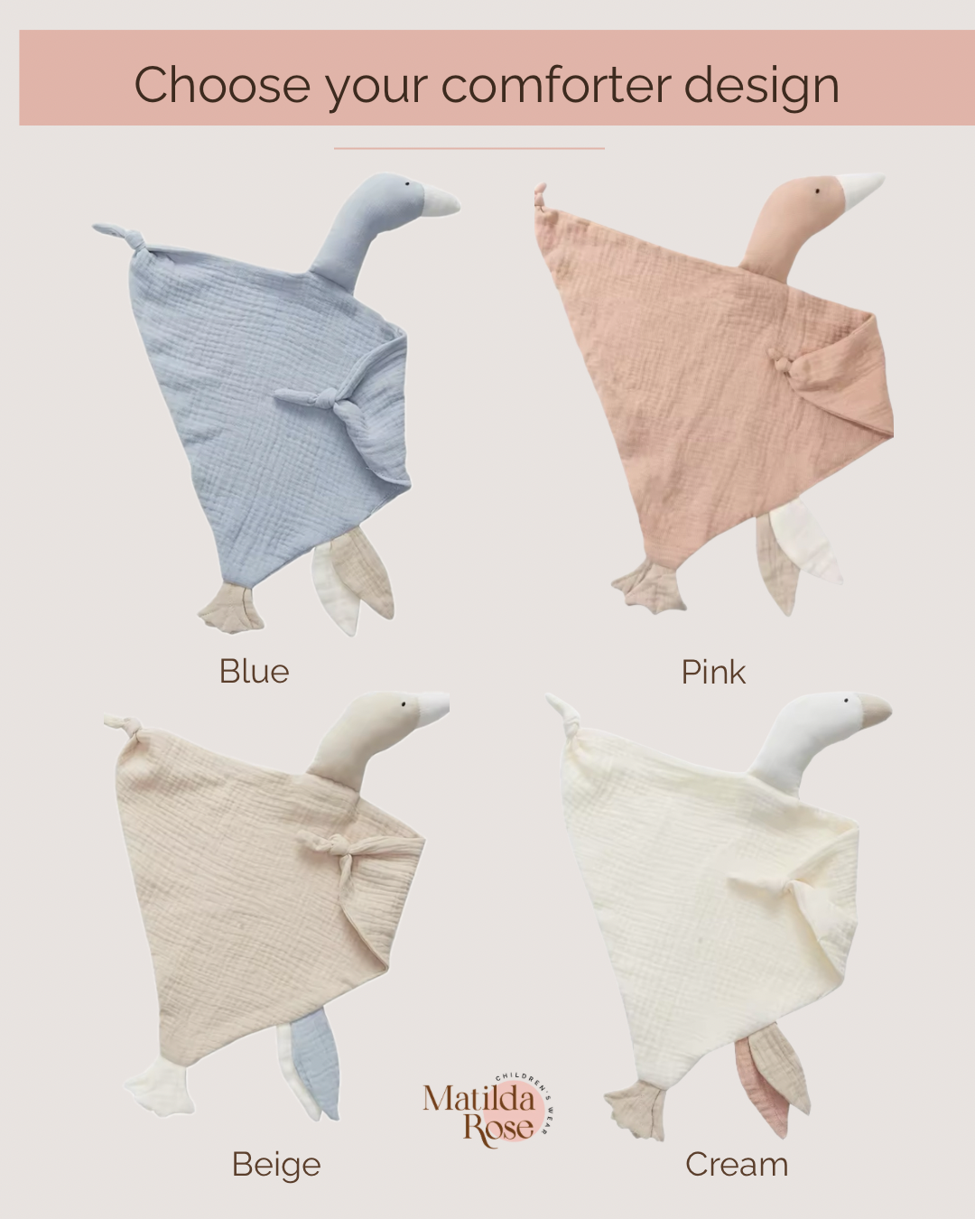 Personalised goose comforter