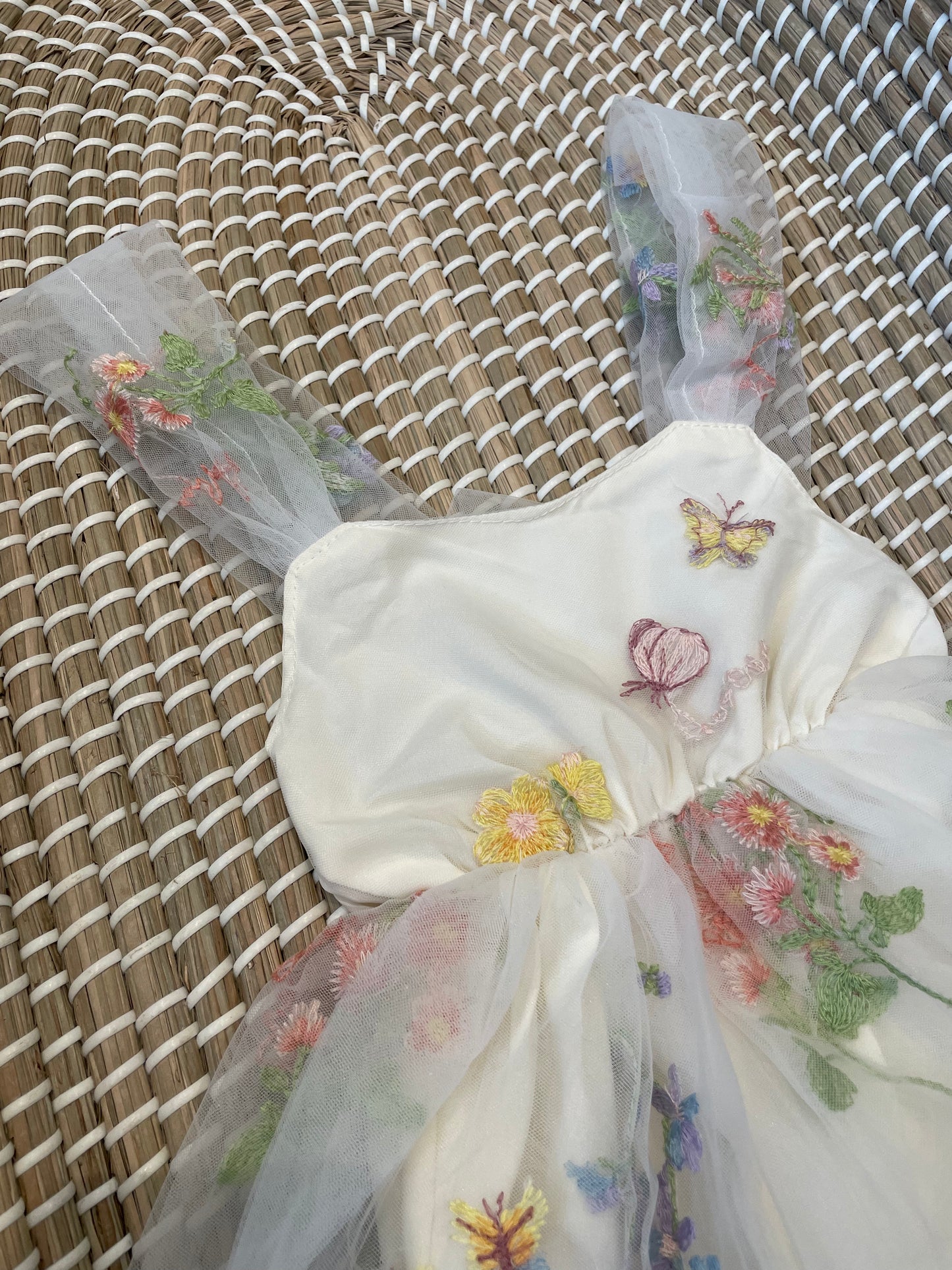 Forget me not romper - white