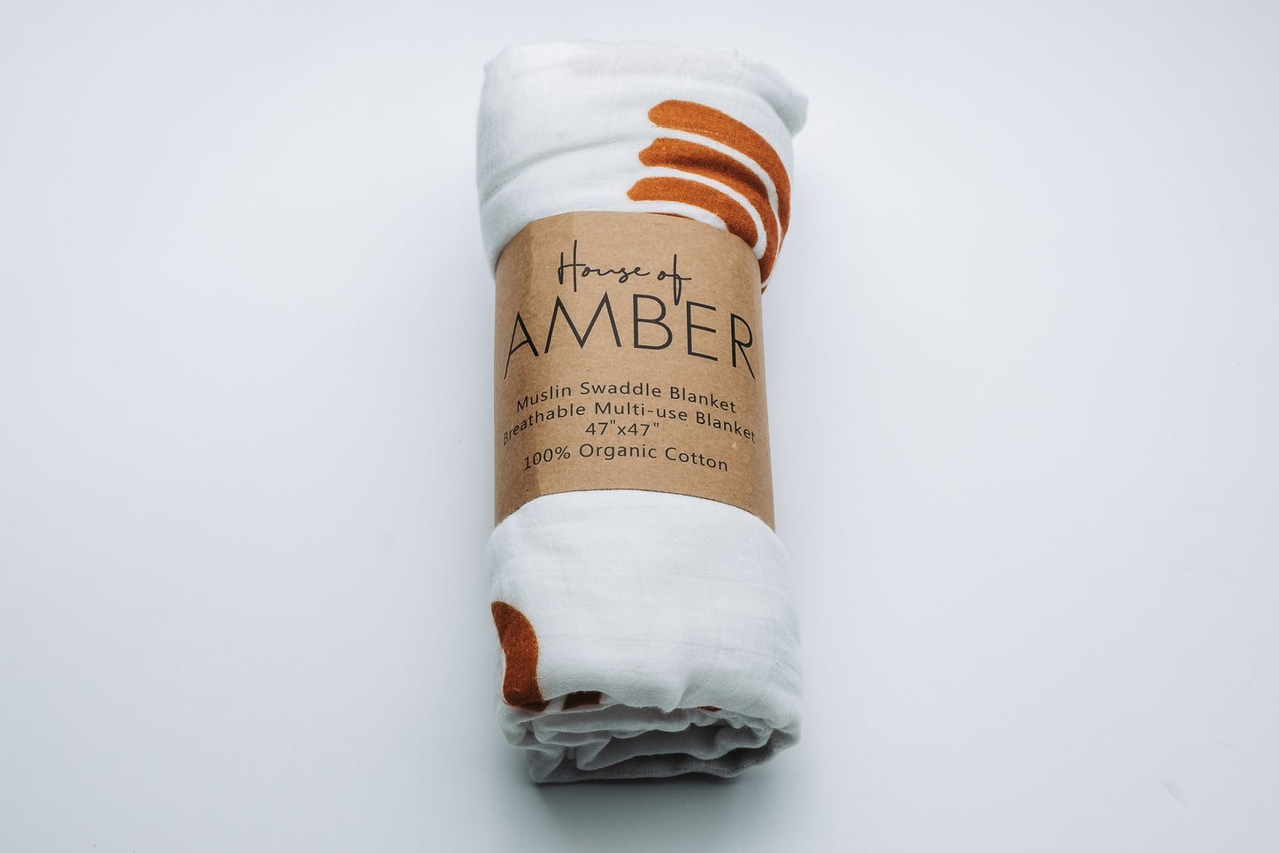 Orange rainbow muslin swaddle blanket