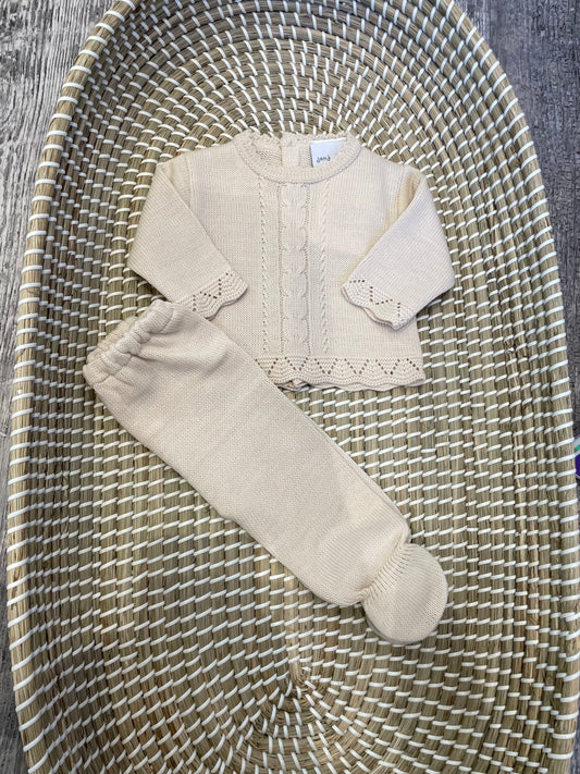The taupe cable lace 2pc set