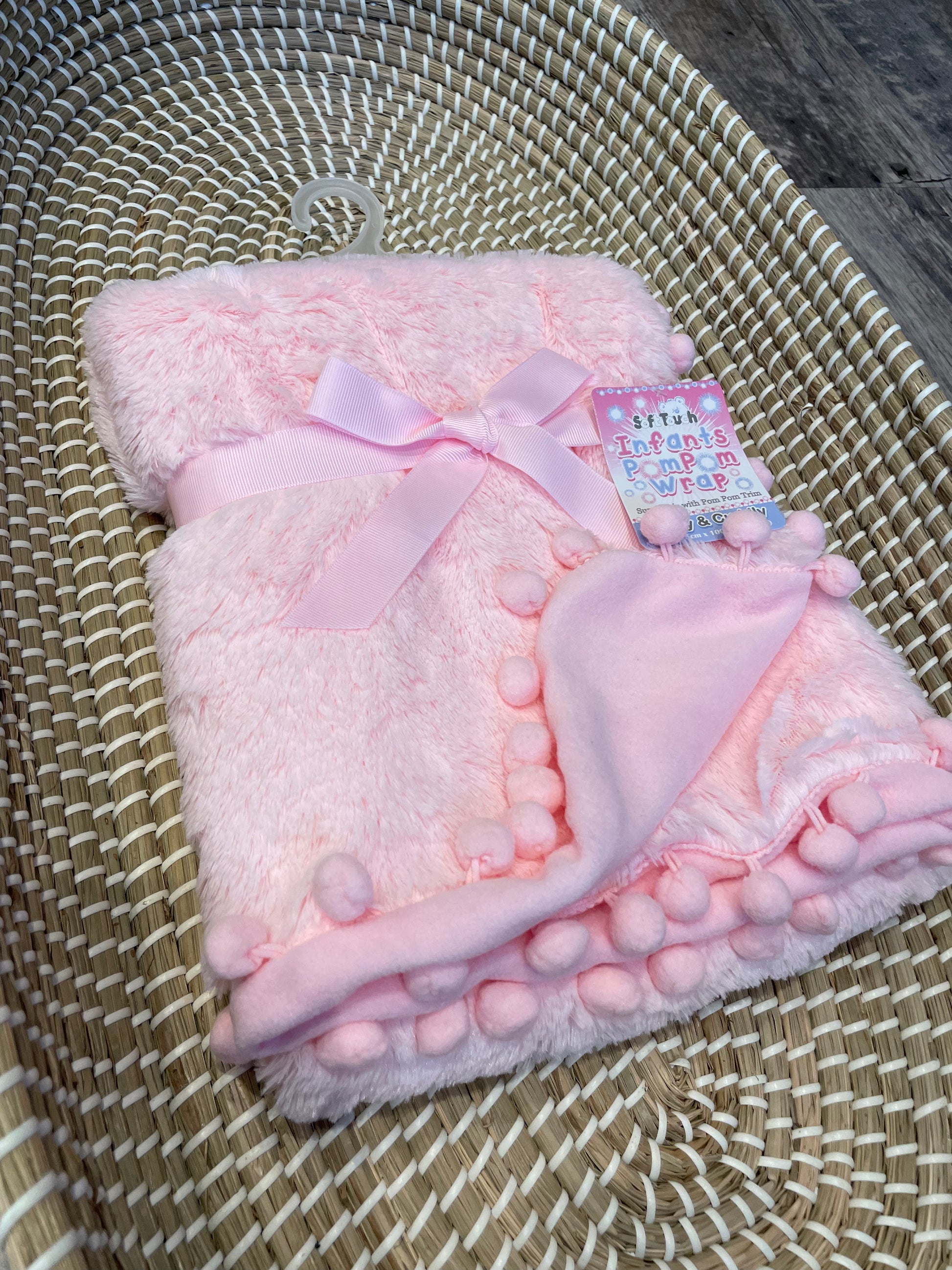 Pink pom best sale pom baby blanket