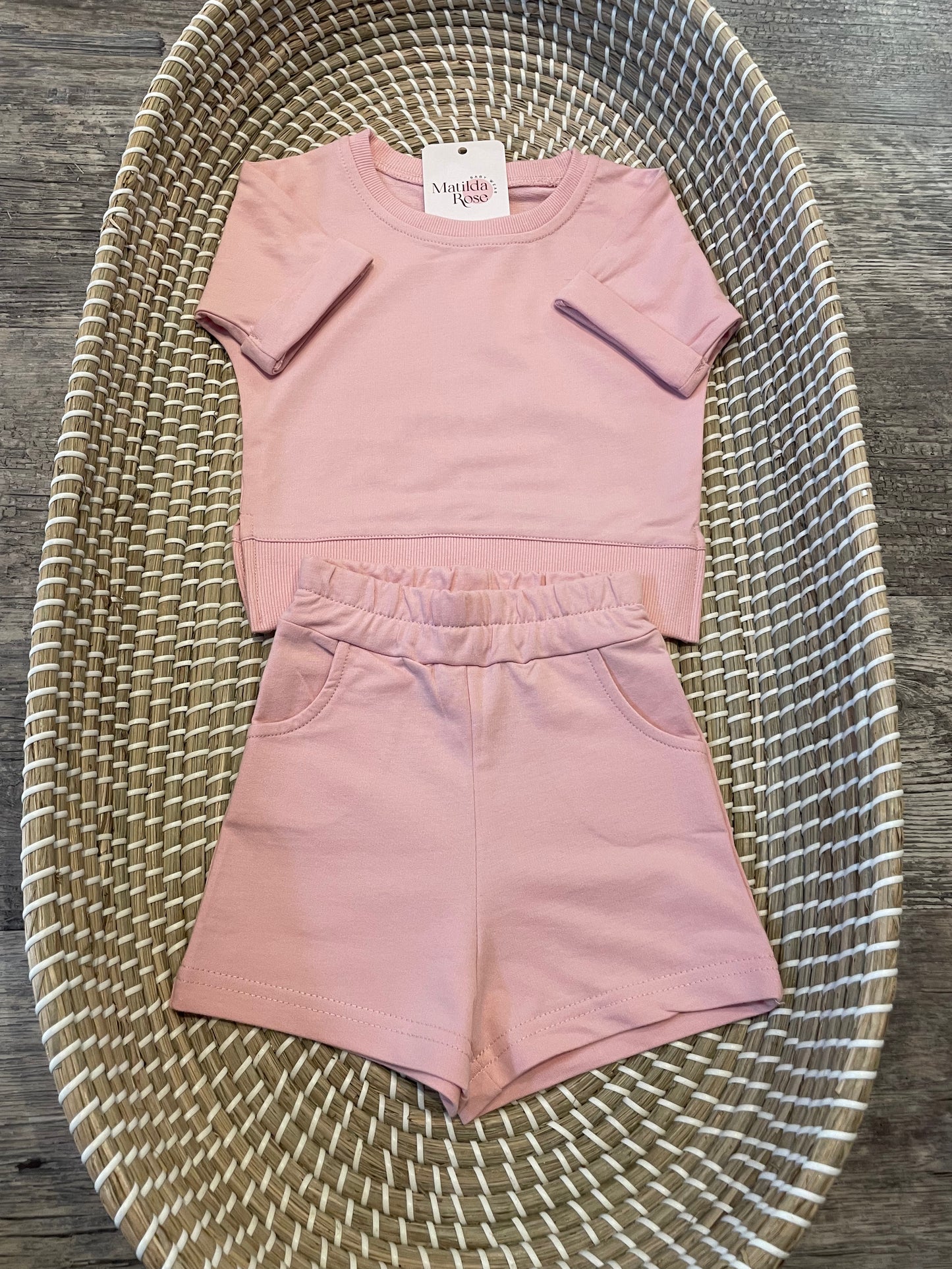 Personalised Pink t-shirt & shorts set