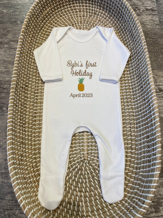 Personalised plain chest sleepsuit