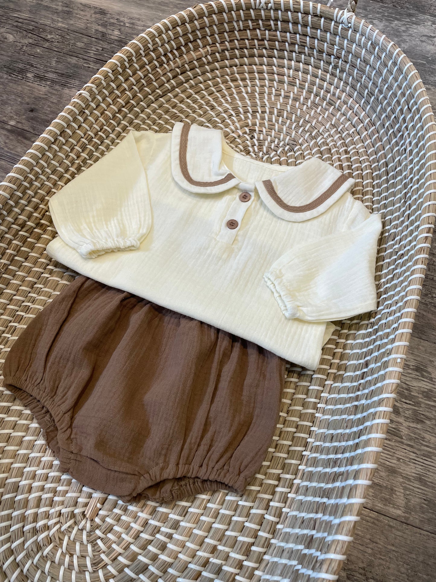 The beige muslin set